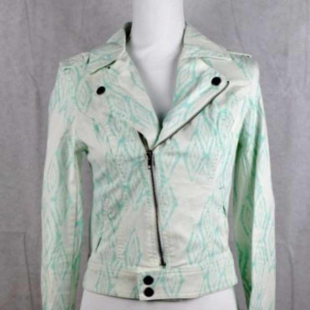 Mudd Moto Biker Zip Up Denim Jacket